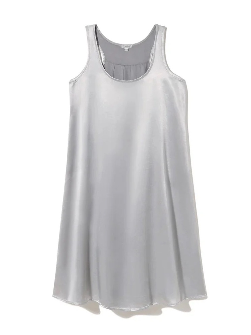 PJ Harlow Jessica Satin Racerback NIghtgown Sleeveless Satin Slip Dress Silver L - Picture 2 of 8